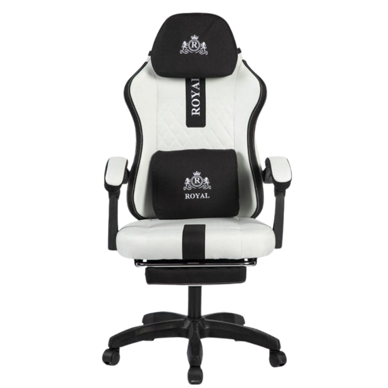 Royal King Gaming Chair with Footrest - White Royal King Gaming Chair with Footrest - White